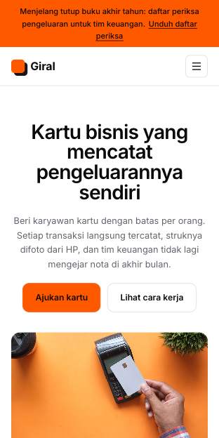 Tampilan template Satu bara di ponsel
