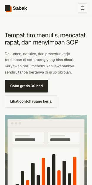 Tampilan template Perkamen di ponsel