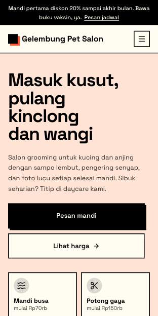 Tampilan template Ceria & berani di ponsel