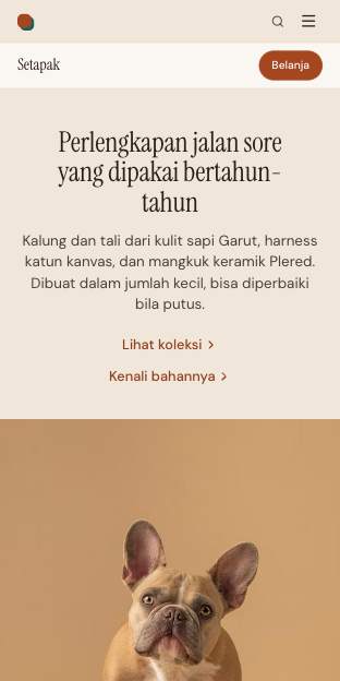 Tampilan template Aksesori lapang di ponsel