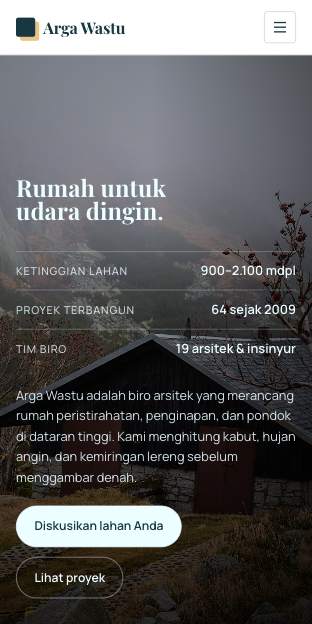 Tampilan template Dataran tinggi di ponsel
