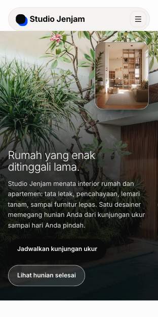Tampilan template Gading di ponsel