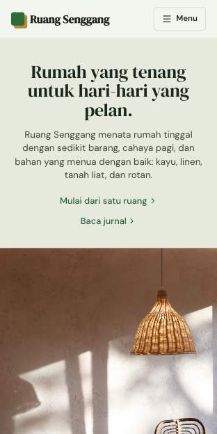 Tampilan template Hidup pelan di ponsel