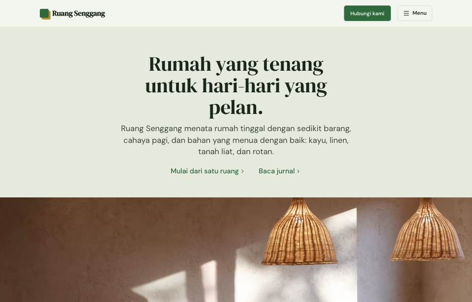 Tampilan template Hidup pelan di layar komputer