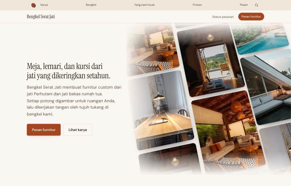 Tampilan template Material di layar komputer