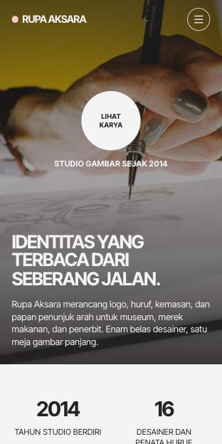 Tampilan template Studio cakram di ponsel