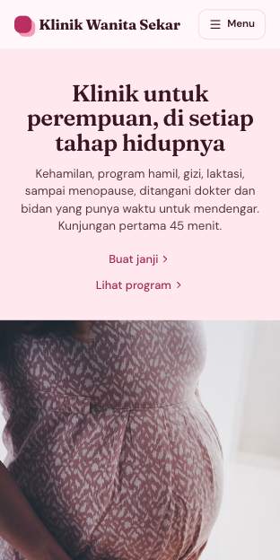 Tampilan template Sehat menyeluruh di ponsel