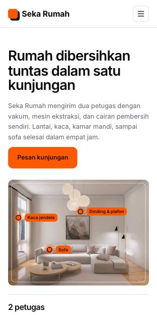 Tampilan template Titik bara di ponsel