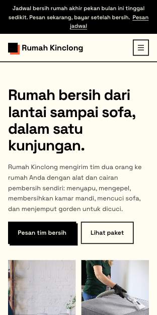 Tampilan template Wangi rumah di ponsel