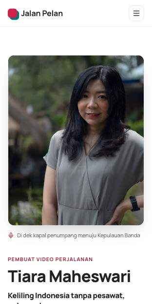 Tampilan template Kanal kreator di ponsel
