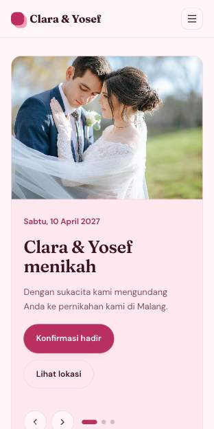 Tampilan template Bunga lembut di ponsel