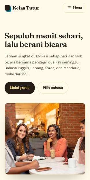 Tampilan template Main & belajar di ponsel