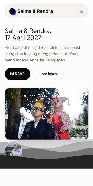 Tampilan template Gelombang lembut di ponsel