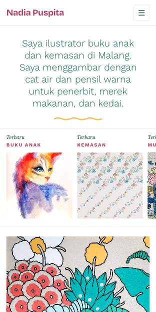 Tampilan template Ilustrator riang di ponsel
