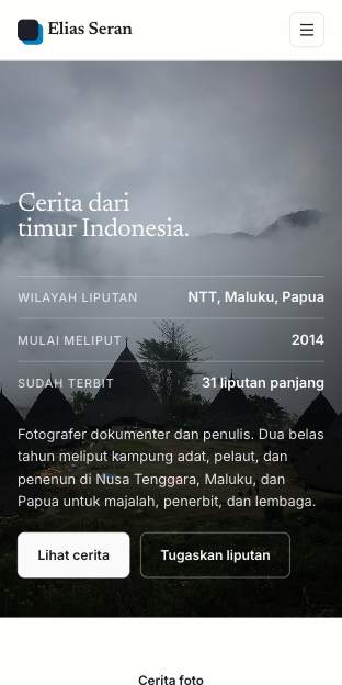 Tampilan template Jurnal lapangan di ponsel