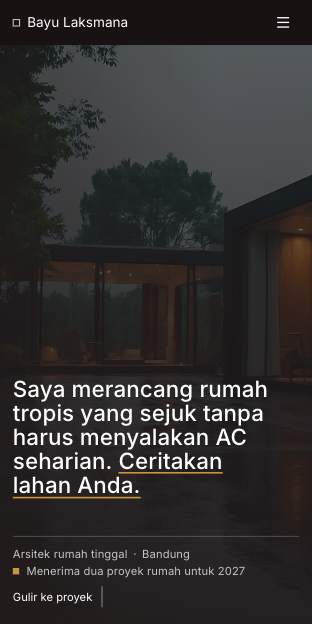 Tampilan template Arsitek tenang di ponsel