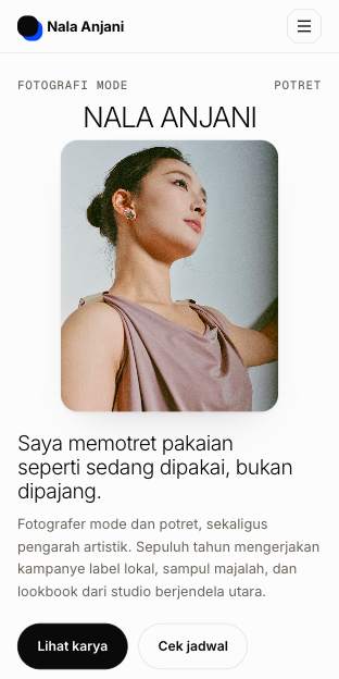 Tampilan template Sampul majalah di ponsel