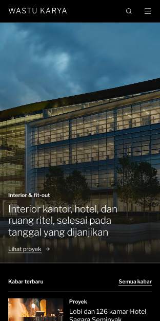 Tampilan template Arang di ponsel