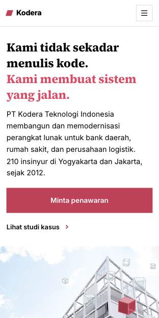 Tampilan template Magenta teknologi di ponsel