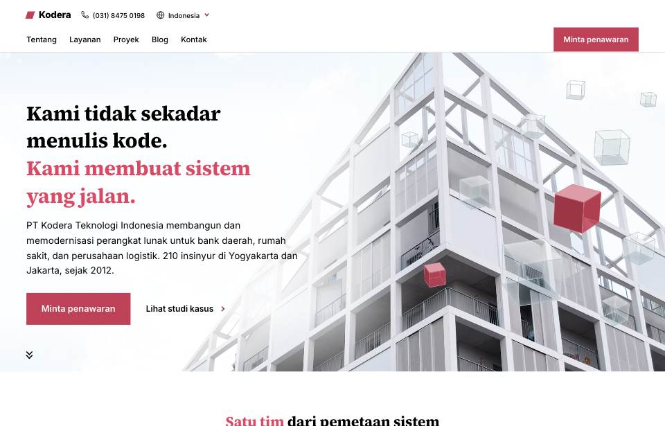 Tampilan template Magenta teknologi di layar komputer