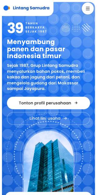 Tampilan template Grup usaha di ponsel