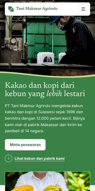 Tampilan template Lengkung hijau serif di ponsel