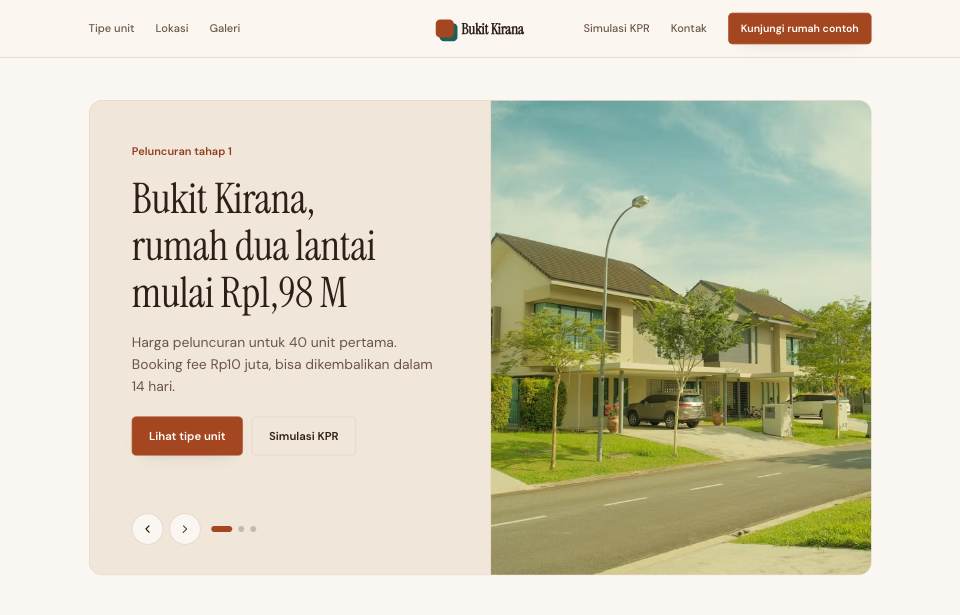 Tampilan template Klaster baru di layar komputer