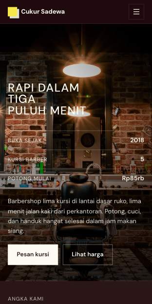 Tampilan template Lilin marun di ponsel