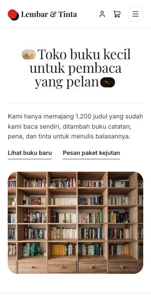 Tampilan template Bata merah di ponsel