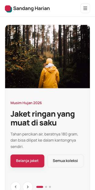 Tampilan template Pakaian harian di ponsel