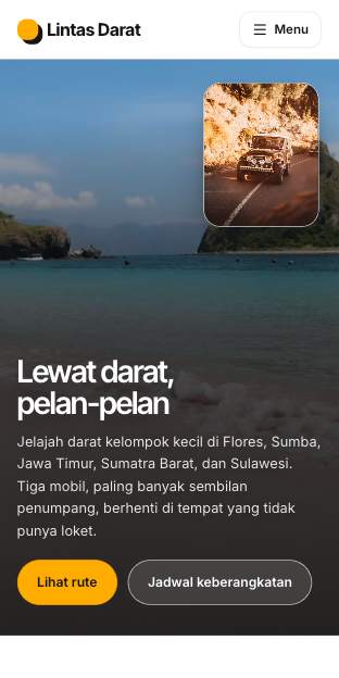 Tampilan template Jelajah darat di ponsel