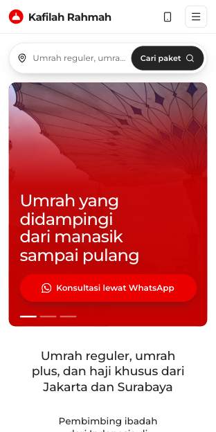 Tampilan template Pil merah di ponsel