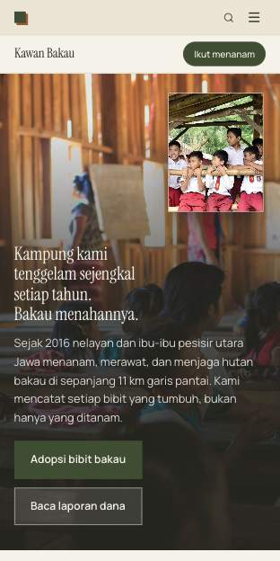 Tampilan template Aksi lingkungan di ponsel