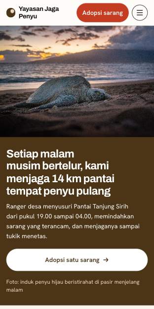 Tampilan template Alam & satwa di ponsel